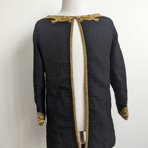 vintage embroidered black jacket gold embroidery hand made golden jeet - Picture 2 of 6